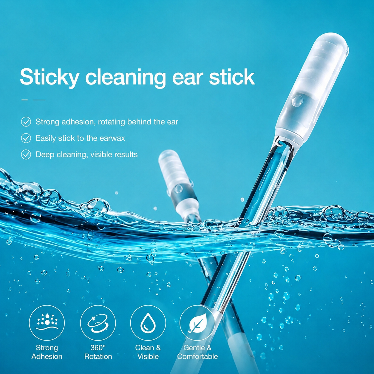 Sticky Ear Cleaning Sticks - Gentle, Visible Ear Care👂